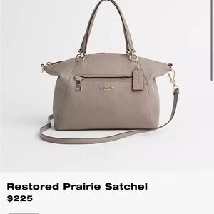 Authentic Coach Taupe Prairie Satchel